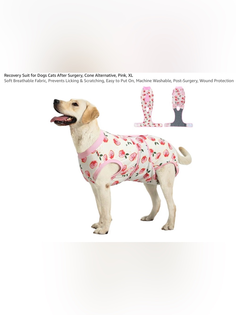 XL Dog Bodysuit Pink Citrus Print Cone Alternative Pet Shirt NWOT